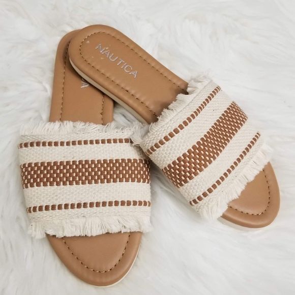 fringe slip on sandals